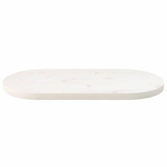 VidaXL Table Top White 70x35x2.5 Cm Solid Pine Wood Oval 824346