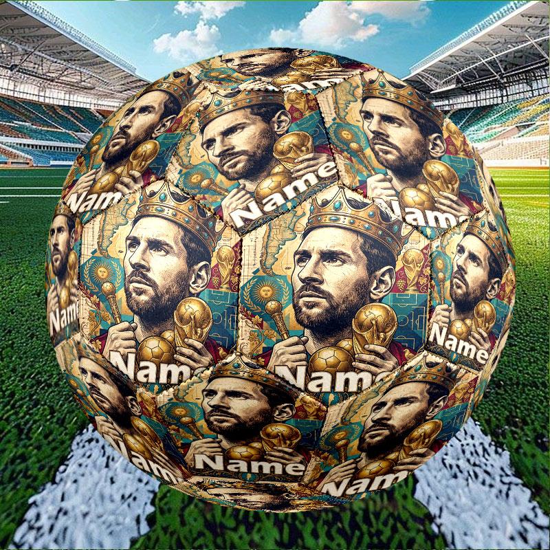 Personalisierter Leo Messi Fußball mit individuellem Namen, Größe 5, für Training & Spiel, für Teams, zum Kicken, Geschenk für Fußballfans