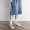 Chuyu Women's American Workwear Wide-Leg Denim Shorts