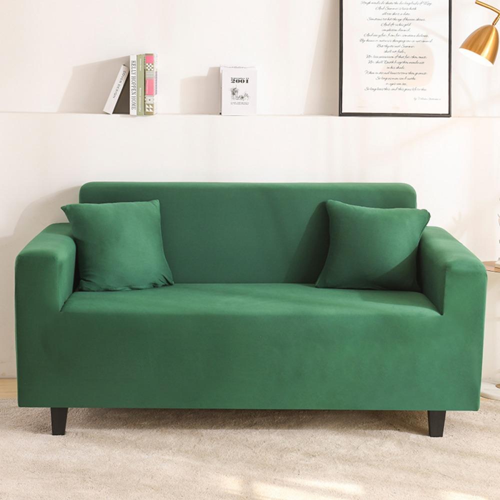 Milk Silk Sofa Cushion Printing All-inclusive Solid Color Lazy Cover Elastic Three-person Sofa Cover