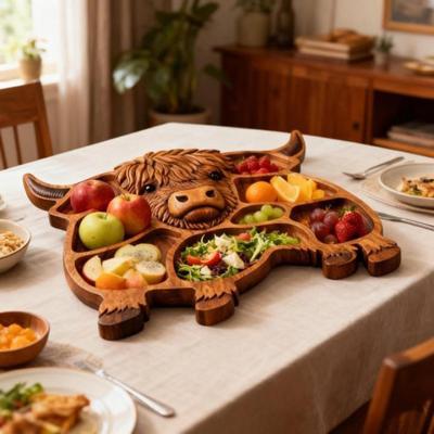 Charcuterie Platter Appetizers Tray Rustic Portable Multipurpose Snacks Veggie Divided