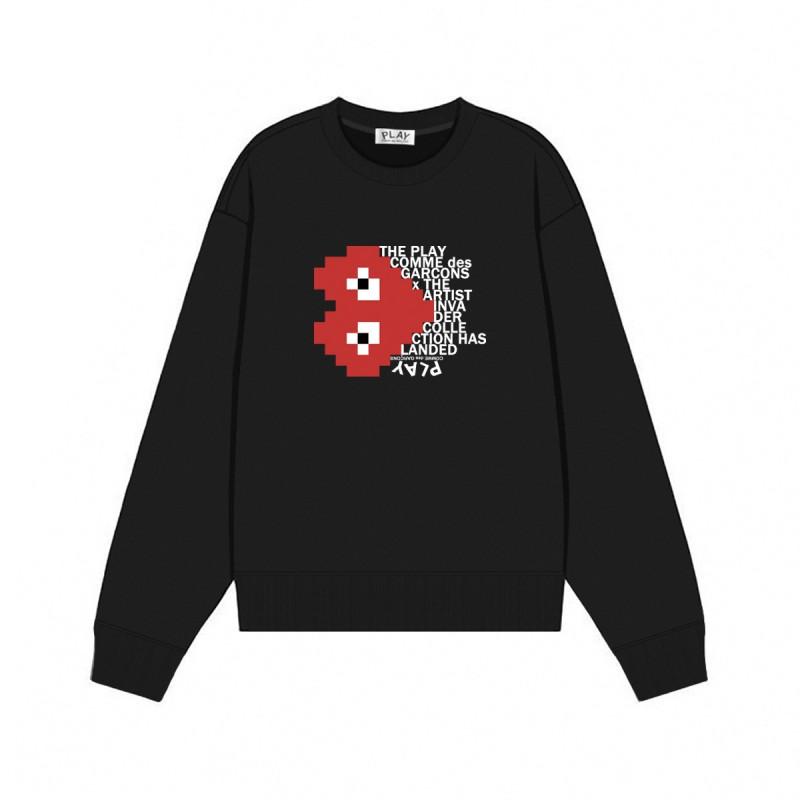 Relaxed Fit Cotton Sweatshirt With Heart Print Long Sleeve Crew Neck Fleece Lined Unisex Winter Casual Top