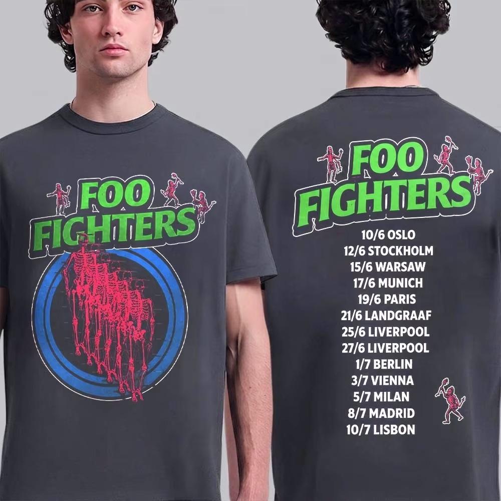 Foo Fighters Take Cover Tour Rock N Roll Merch Tričko Bavlněné Oblečení Unisex Muži Ženy Trička Lehké Prodyšné a Pohodlné Oblečení