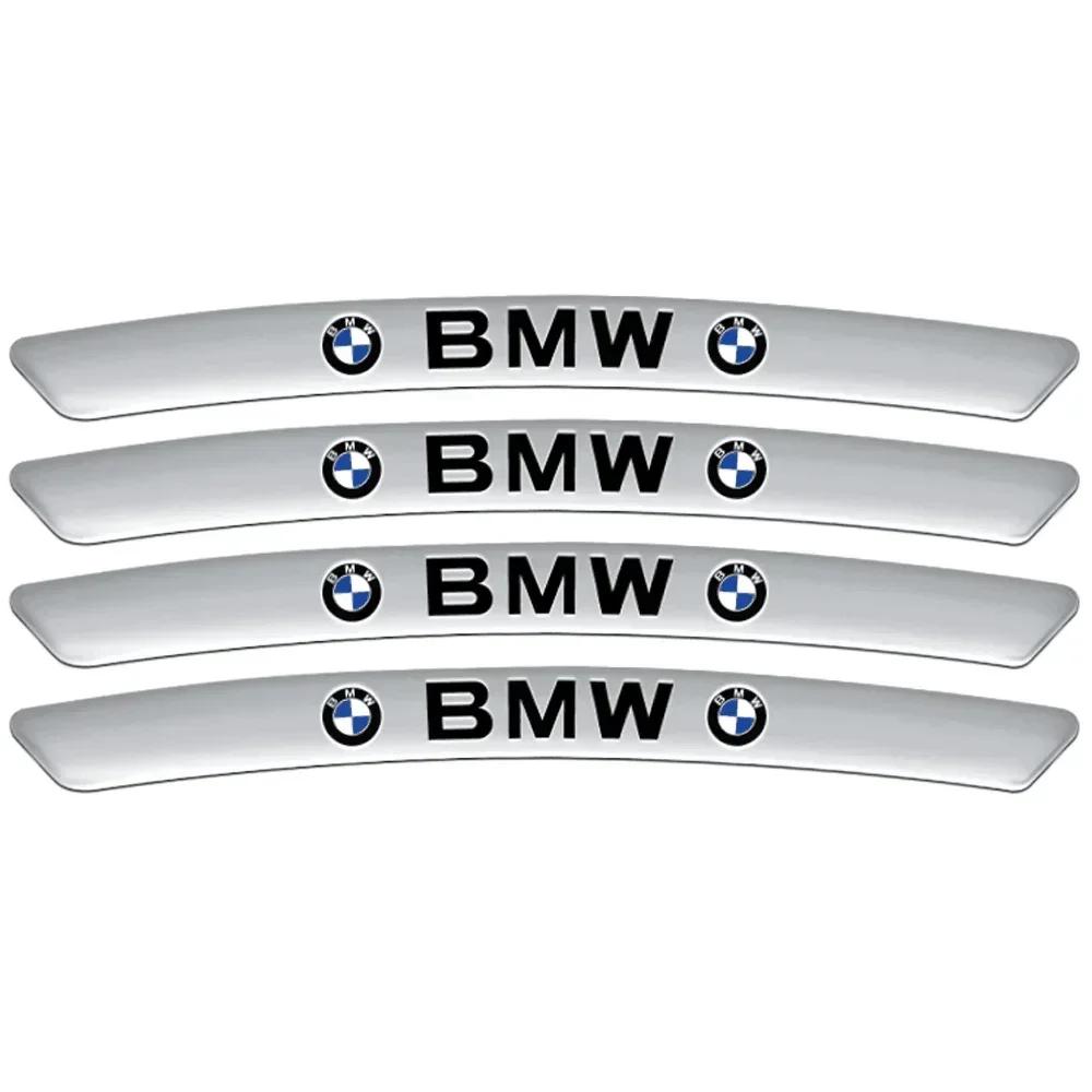 4Pcs Aluminum Car Badge Styling Wheel Hub Rims Decor Stickers For BMW E39 E46 E87 E90 E28 E30 E34 E36 E53 E60 E61 E62 E70 E91