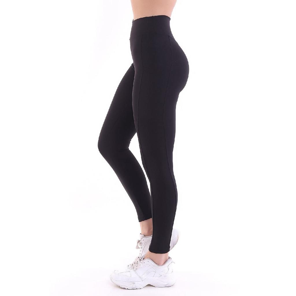 Black Women's Sports Tights Double Pocket Firming Tights Leggings