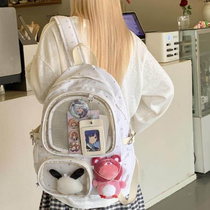 Dot Print School Ita Bag Japan Korean Casual Mochila New Student Backpack Transparent Mochilas Fashion Ins Bags for Woman