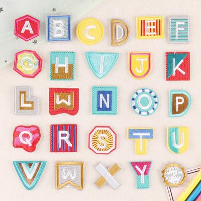 English Alphabet Cloth Sticker Embroidery Label Small Patch Clothing Textile Accessories Supply Embroidery Sticker