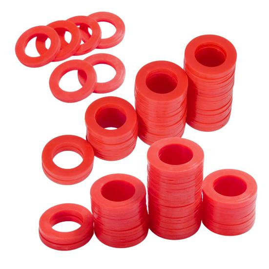 Silicone Hose Gaskets Red Washer Set Faucet Repair Parts O-Rings for 3/4 Inch Garden Hose And Outdoor Water Faucet Easy Leak Repair