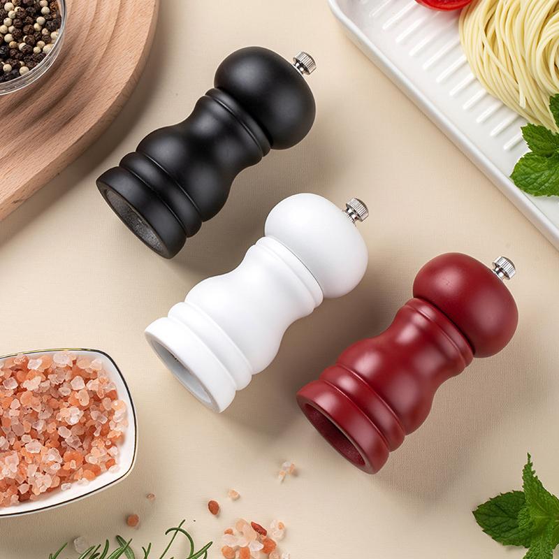 Wooden Salt Shaker & Pepper Mill Pepper Grinder Salt Shaker Pot High Gloss