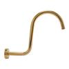 Stainless Steel S Shaped Raised Shower Arm and Flange NPT Brushed Gold Shower Head Extension Arm