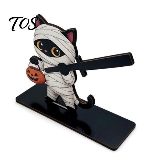 Halloween Kitchen Paper Towel Holder Wooden Napkin Holder, Ghost Pumpkin Tabletop Decor for Dining Room, Cute Theme Storage Spooky Organizer