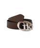 CRANK Logo Buckle Leather Belt_Brown