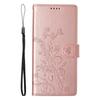 For iPhone 16 Pro Max Wallet Case Butterfly Floral Imprint PU Leather Phone Cover with Wrist Strap