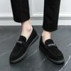 Scarpe da Uomo in Pelle Scamosciata Moda Hot Selling Europa America Suola Morbida Suola Massaggiante Comoda Mocassini, Scarpe Piatte da Uomo per Affari