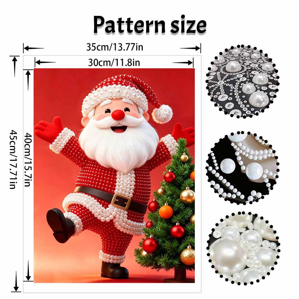 Christmas Pearl Painting Kit Handmade DIY Santa Claus with Tree Home Decoration Painting