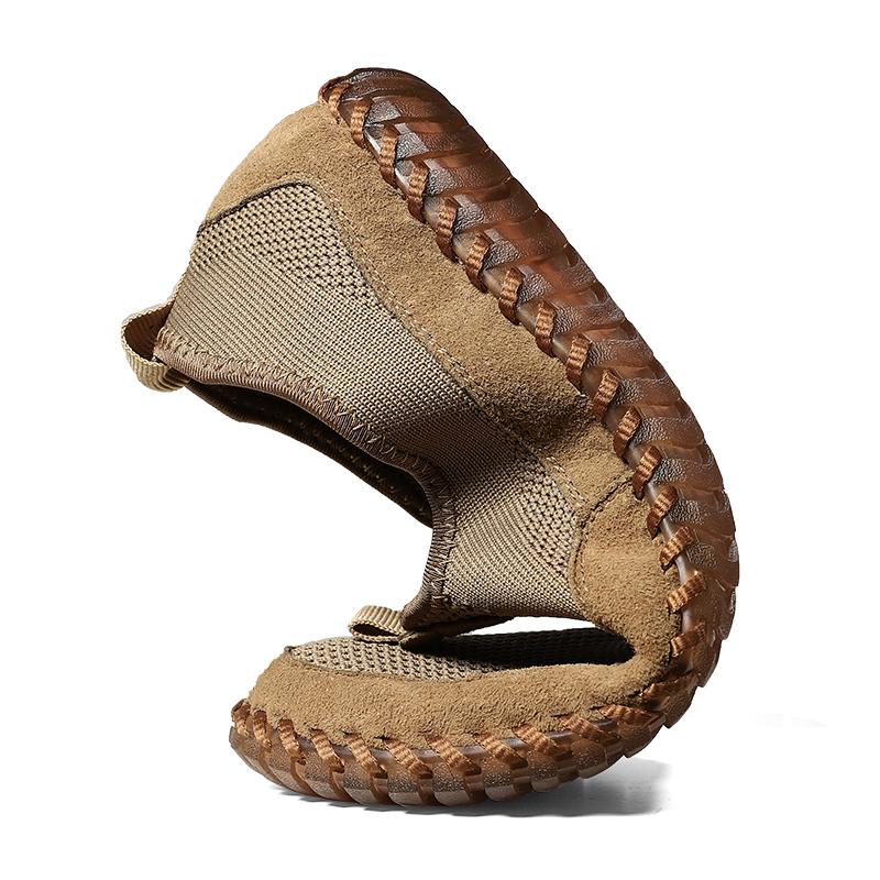 Men's Handmade Sneakers Slip on Loafers Breathable Mesh Casual Shoes Men's Driving Flats Summer