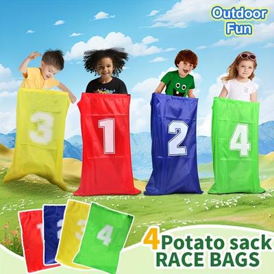 Potato Bag Competition Bag, Durable Kangaroo Jumping Bag, Suitable for Outdoor Lawn Games and Family Interaction, 4pcs Canvas Sports
