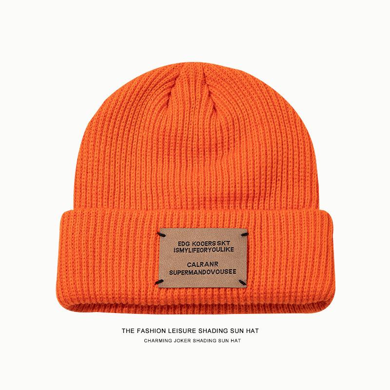 Hat Knitted Wool Hat Shows the Face Small Autumn and Winter Warm Fashion Versatile Cold Hat Women's Big Head Circumference Hat