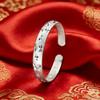 Sterling Silver Noblewoman's Heart Sutra Star Bracelet: Luxury Womens' Open Copper-Silver Band