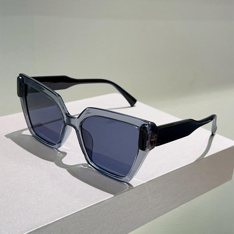 Luxury Designer Cat Eye Sunglasses Women Vintage Punk Double Color Big Frame UV400 Sun Glasses Elegant Lady