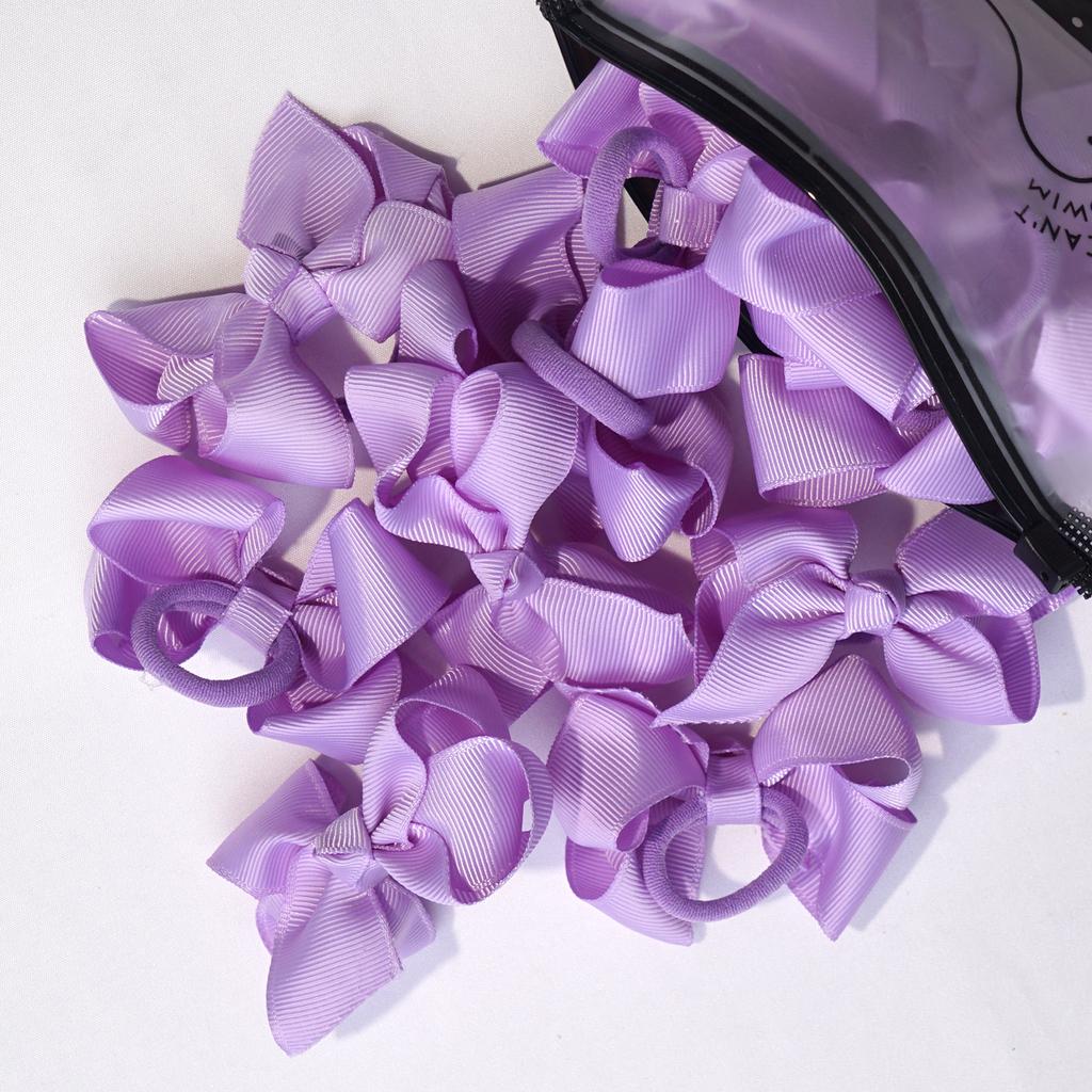 20PCS 3 Inches Baby Girls Mini Hair Bows Ties Elastic Hair Rubber Band Grosgrain Ribbon Hair Accessories for Kids Toddlers