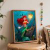 Disney Digital Oil Painting Diy Oil Painting Mermaid Underwater Scene Hand Painting Living Room Bedroom Decoration Painting