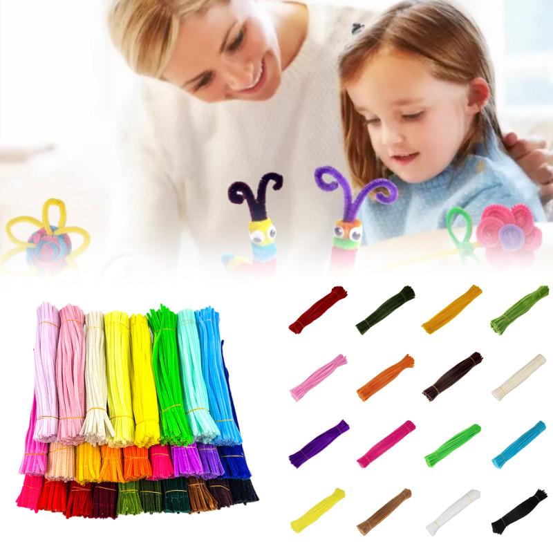 Pcs 100 Colorful Plush Root Twisting Rod Soft Felt Wire Strips Diy Decorations