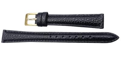 Seiko Bracelet de Montre 12mm DAD9R Cuir de Vachement Noir Femme