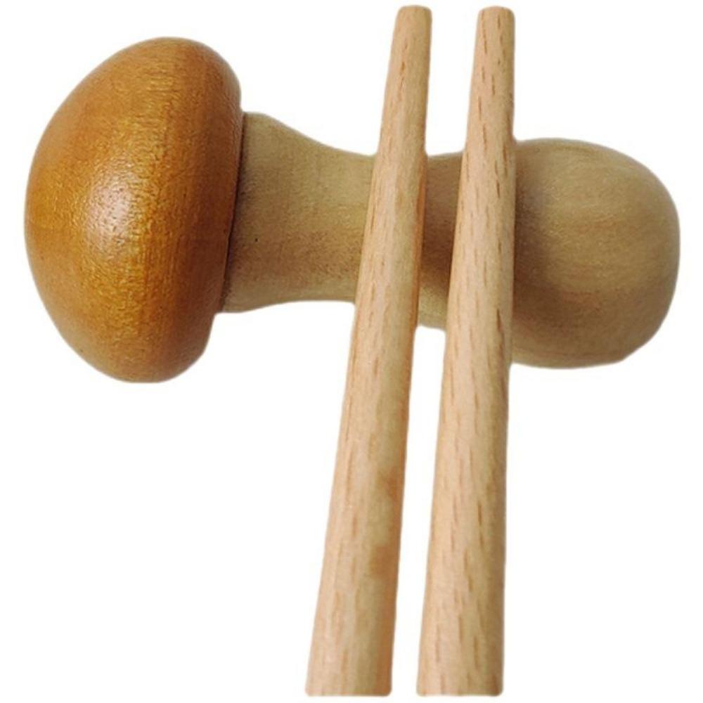Lot de 2 porte-baguettes en bois en forme de champignon, décoration de table de cuisine, repose-baguettes, cuillère, fourchette, couteau