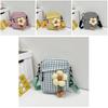 Adorable 2022 Korean Style Checked Canvas Shoulder Bag For Girls With Floral Accents And Medium Size