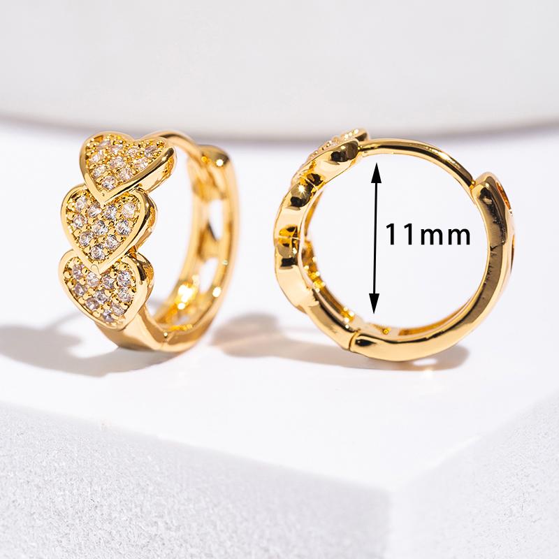 Stainless Steel Zircon Heart Earrings For Women Trending Gold Color Plated Hoop Earrings Jewelry Gifts