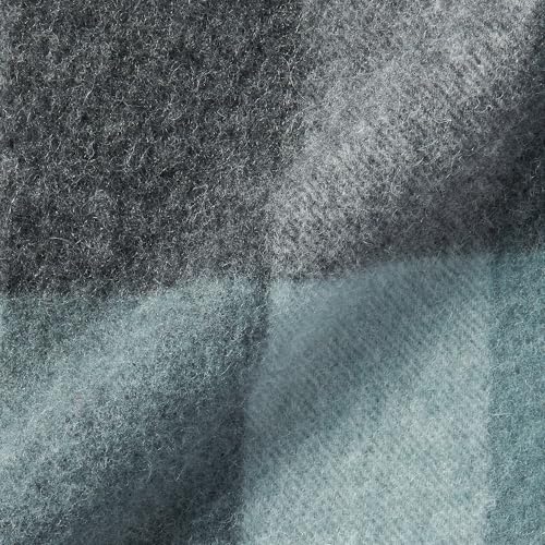 MUJI Fluffy Wool Large Stole (Check) Unisex Adult DDD40A5A Charcoal Gray Check 60 X 200cm