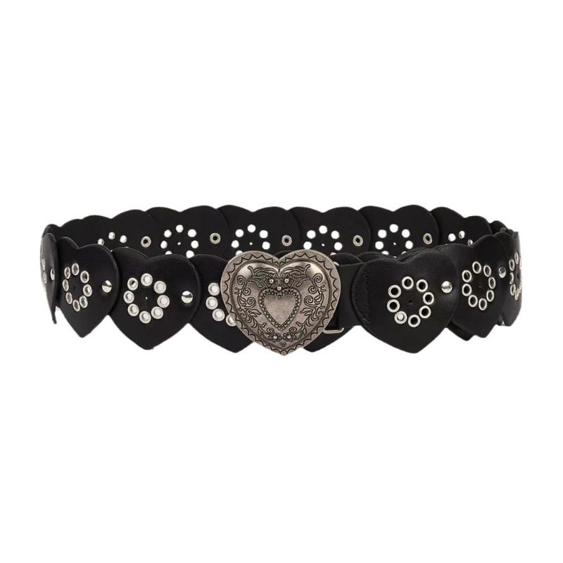 

Западный ПУ ремень для женщин Преувеличенный клепаный широкий ковбойский ремень для джинсов брюк Девушка 2000-х Декоративный пояс Пояс 1