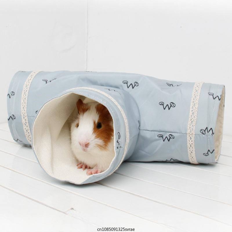 Guinea Pig Tunnel Tube Cute Hamster Toy Tubes Tunnels Spring Pet Cage House Single Channel Chinchillas Warm Toy Pet Accessories