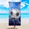 1 pièce de serviettes de plage imprimées football et basketball, serviettes de plage multifonctionnelles pour le sport, la natation, le yoga et le camping