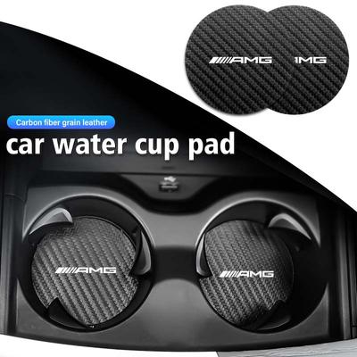 2pcs Car Coaster Water Cup Holder Anti-Slip Pads Accessories For Mercedes Benz AMG W204 W205 W203 W211 W201 W210 W108 W124 W126 PV1