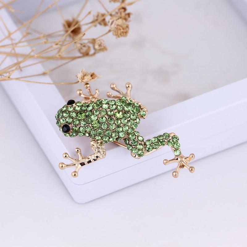 Luxury Full Rhinestone Frog Brooches For Women Unisex Party Wedding Gifts Animal Brooch Pins Jewelry