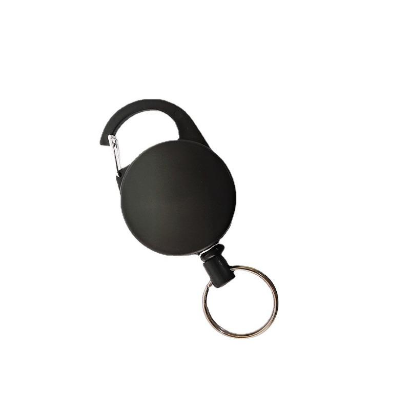 

1 шт. Телескопический брелок, Креативная пряжка, Брелок против потери и кражи, Высокоэластичная альпинистская пряжка из стального троса