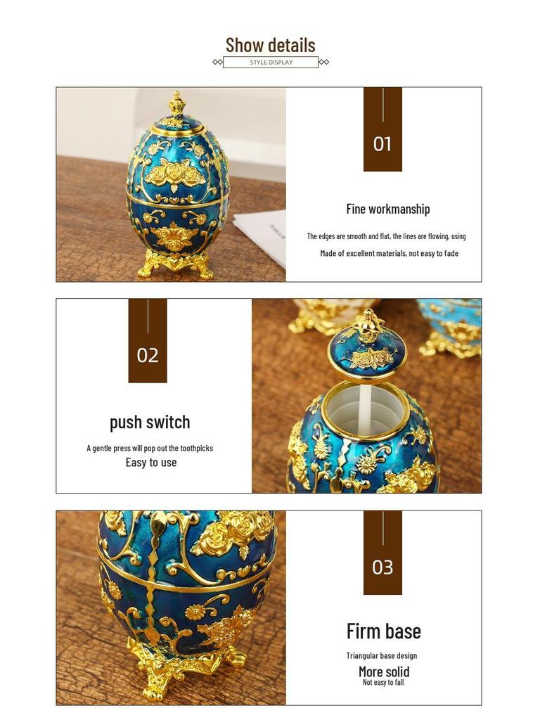 European Style Retro Automatic Toothpick Holder – Hand-Press Design, Fashionable Plastic Container
