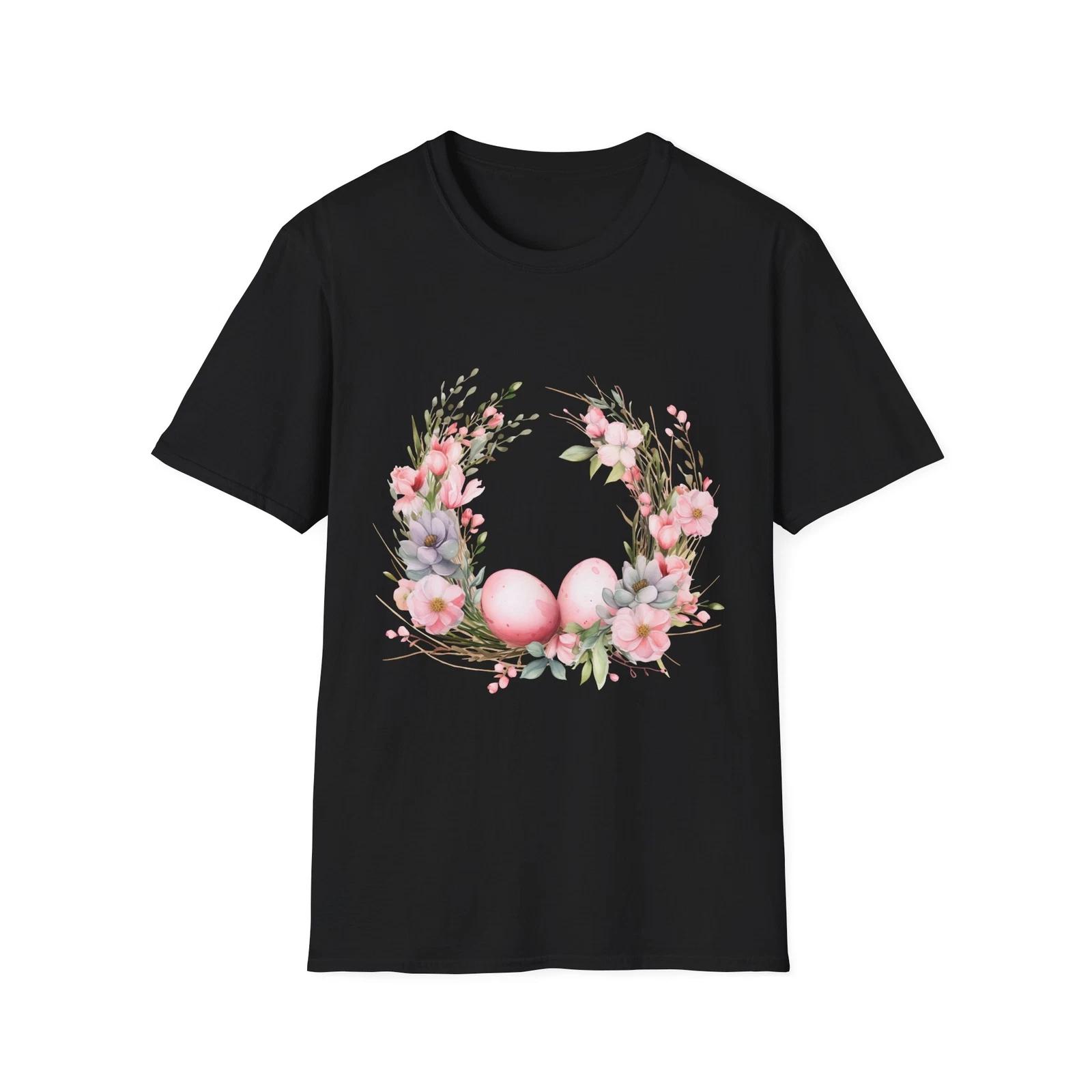 Floral Easter Egg Unisex T-Shirt, Spring T-Shirt, Easter Gift, Floral Tee, Cute S