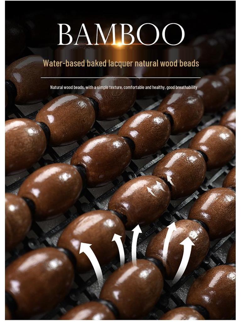 Wood Bead Ventilated Car Seat Cushion with Lumbar Support - Universal Four Seasons Cool Pad