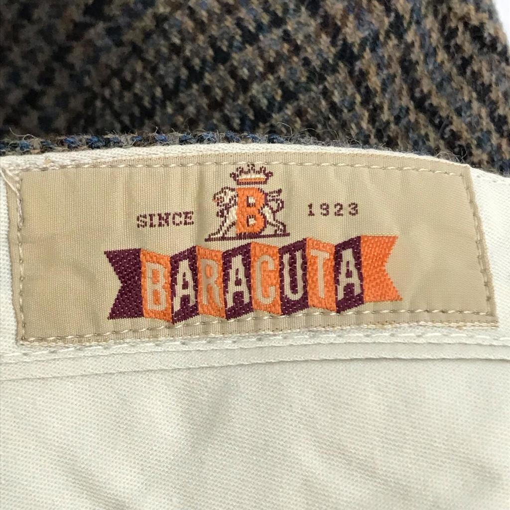 Vintage BARACUTA Wełniane Spodnie Męskie W88 L Brązowe w Kratę(UŻYWANY)