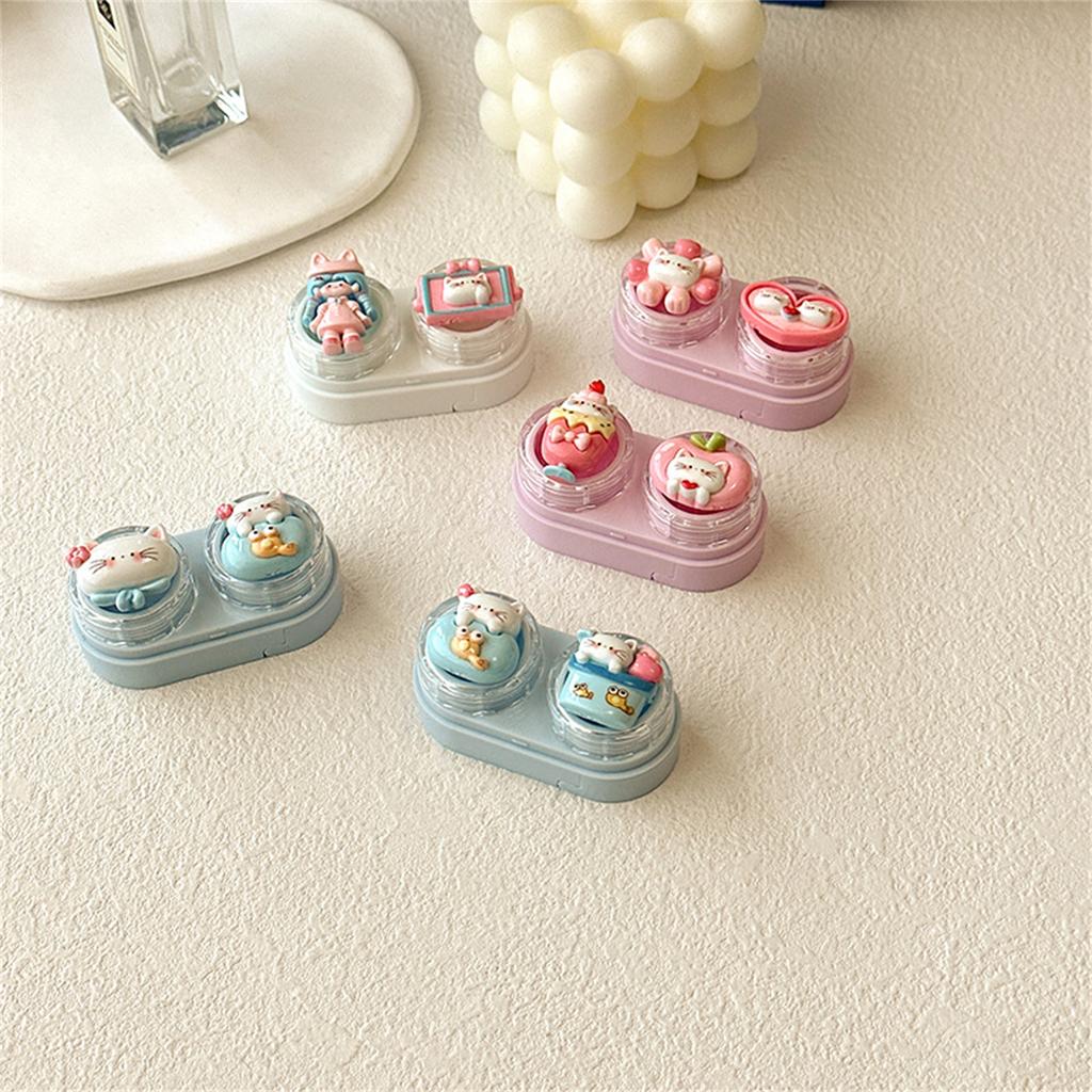 Contact Lenses Case and Removal Tool Compact Size Rubber Eye Lenses Inserter Easy Carry Applies Contacts Safely