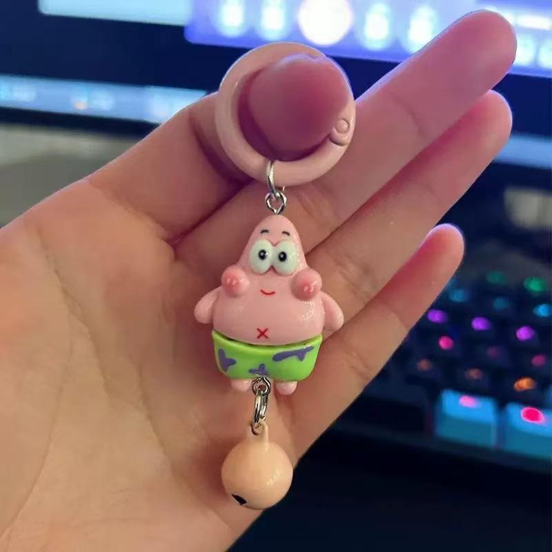 Patrick Star Baby Keychain - Cute Cartoon Backpack Accessory for Friends, Couples, and Girls.