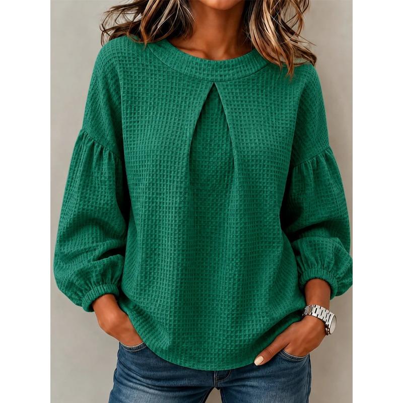 JPNTKY Women's Fashion Casual Long Sleeve O-Neck Blouses & Shirts
