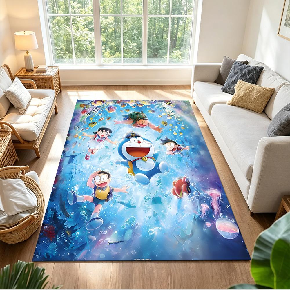 Doraemon Adventure Team Journey Non-Slip Home Carpet Design for Office Decor Living Room Gift