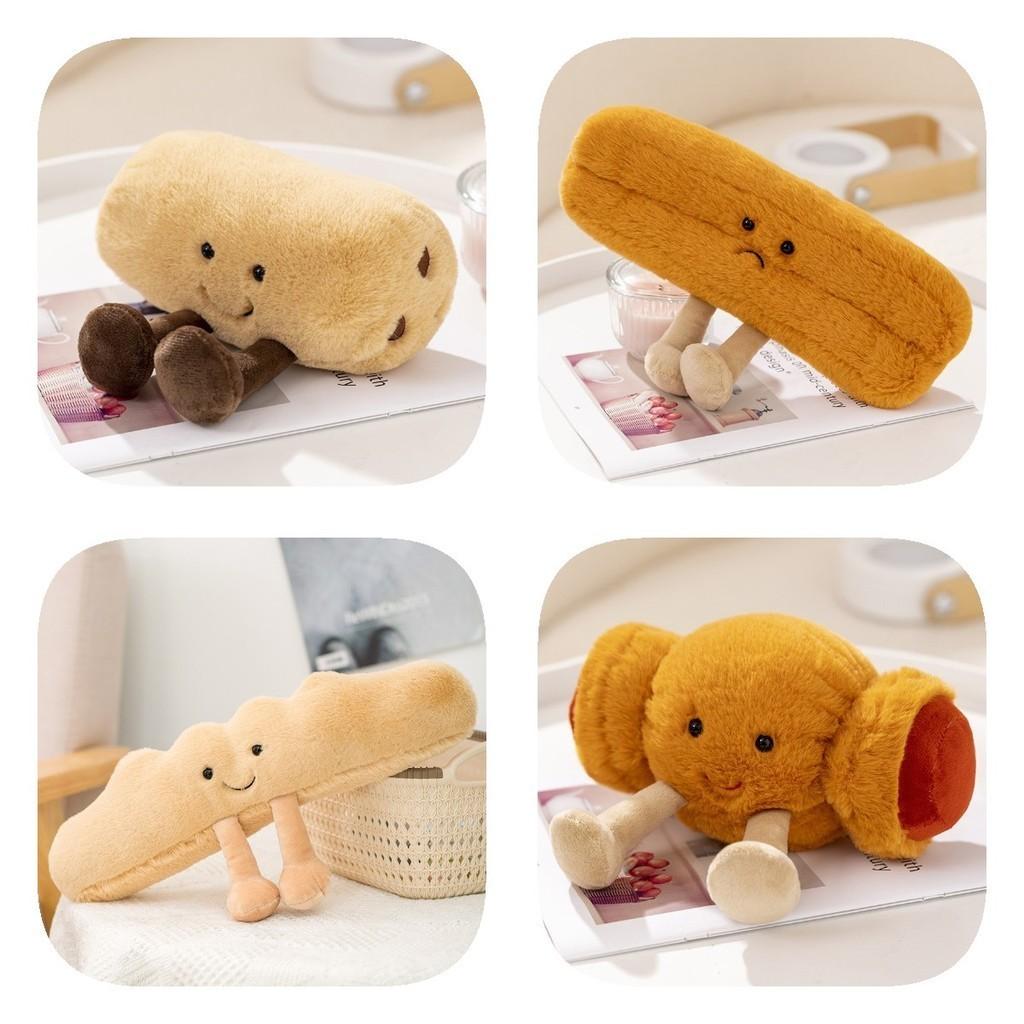 Adorable Plush Toast Bread Toy Small Cute Doll Croissant Baguette Pretzel Hanging Ornament Soft Short Plush