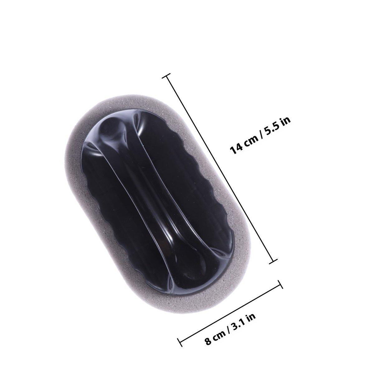 2Pcs Emery Sponge Brush Comfortable Handle Strong Water Absorption Cleaning Sponge Pad Scouring Cleaning Brush for Kitchen чёрный