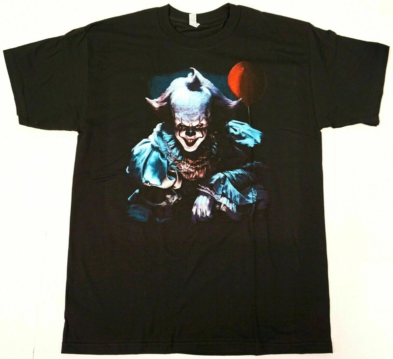 PENNYWISE T-shirt IT Horror Movie Scary Clown Tee Men s 100% Cotton New L
