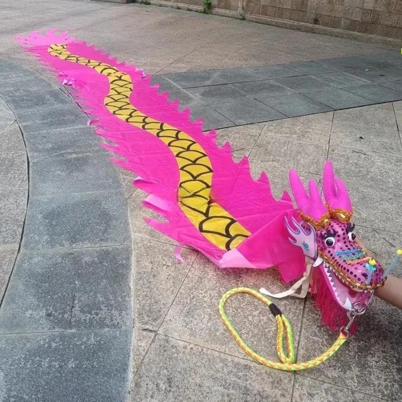 New Year Christams Outdoor Performance 4 Meters Chinese Silk Dragon Dance Products Fitness Dragon For Children Adults